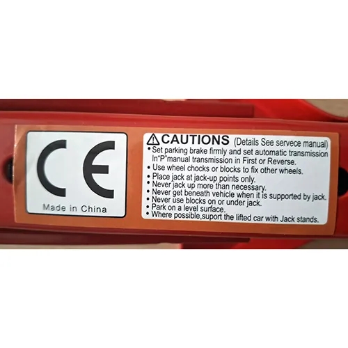Scissor jack, maximum load 2000 kg.