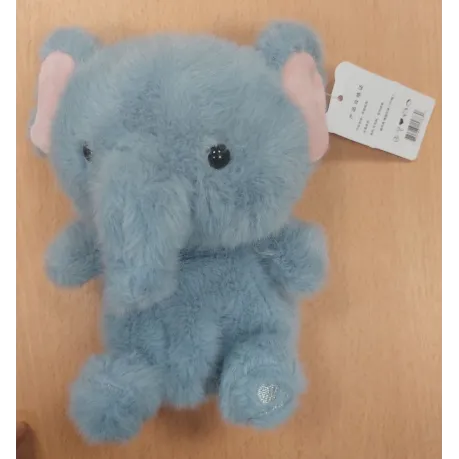 Set of two soft toys: one in the form of a green-coloured baby dinosaur and another in the form of a blue elephant.