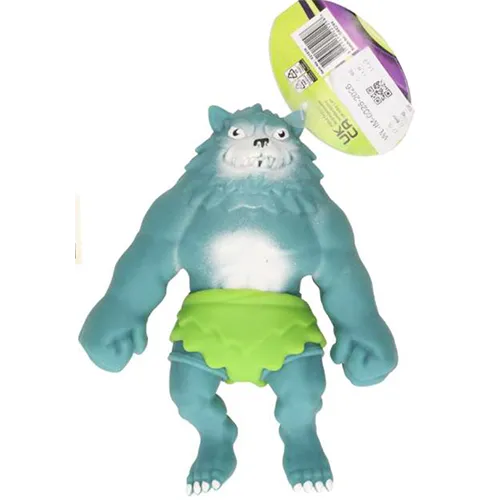 Turquoise stretching plastic wolf figure filled with sand