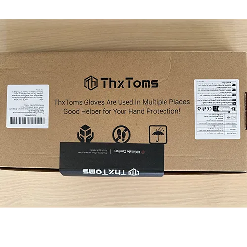 Green nitrile protective gloves, advertised as chemical-resistant.