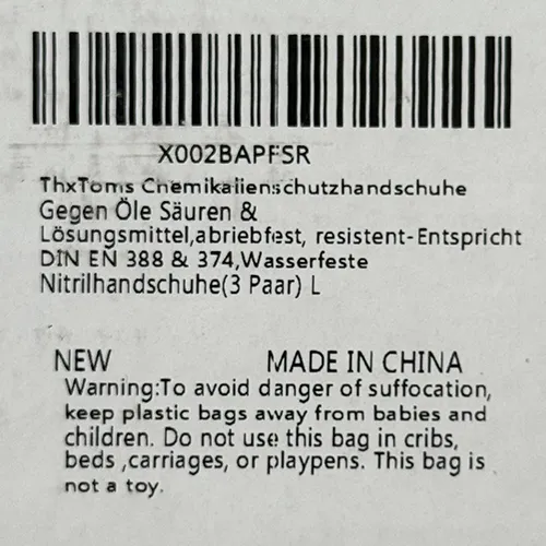 Green nitrile protective gloves, advertised as chemical-resistant.