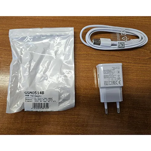White USB charger.