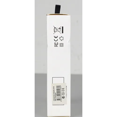 White USB charger with one USB-A and one USB-C port, integrated with a mains plug. Input: 100-240 V, 50/60 Hz, 0.5 A. Output: 9 V/7.2 A, 12 V/5.4 A, 20 V/3.25 A.