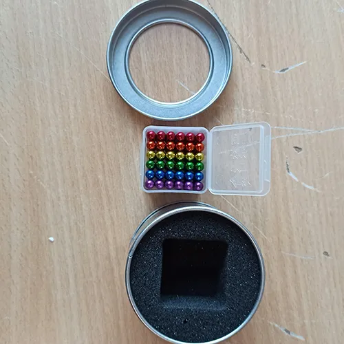 A set of 216 colorful magnetic balls with a diameter of approximately 5 mm.