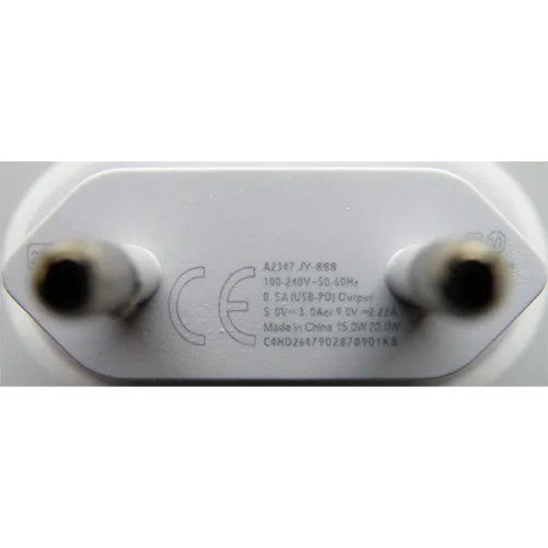 White USB charger featuring one USB Type-C output port.