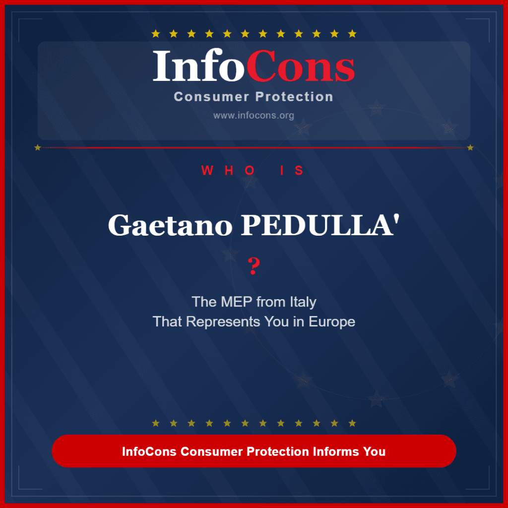 Who is Gaetano PEDULLA - The MEP from Italy That Represents You in Europe - InfoCons Consumer Protection Informs You