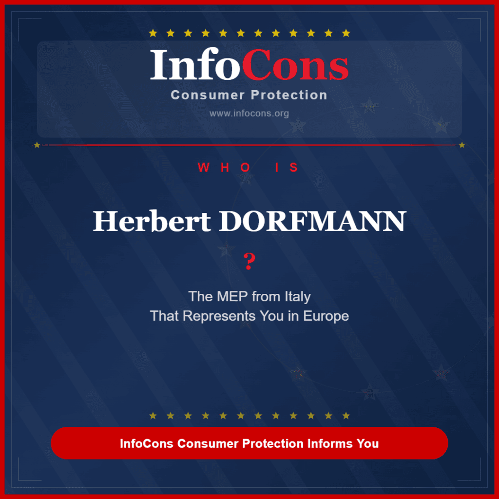 Who is Herbert DORFMANN ? The MEP from Italy That Represents You in Europe - InfoCons Consumer Protection Informs You