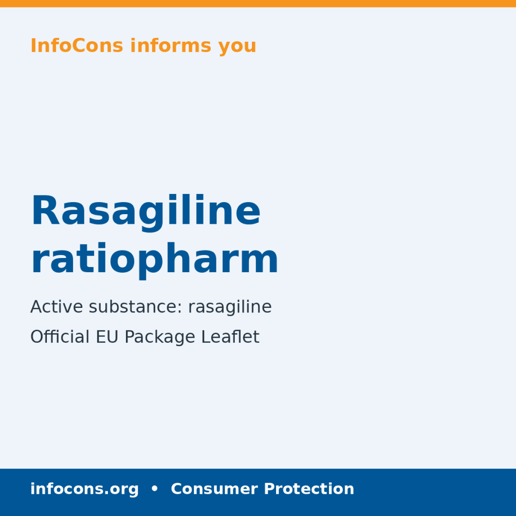 Rasagiline ratiopharm - Package Leaflet - InfoCons