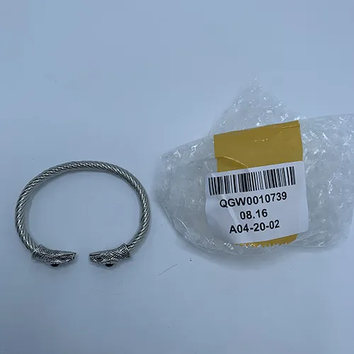 Silver snake-tail bohemian bracelet.