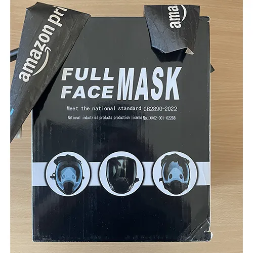 Protective full-face respirator mask, reusable with filters for dust, spray paint, welding, chemicals, sprays, etc.