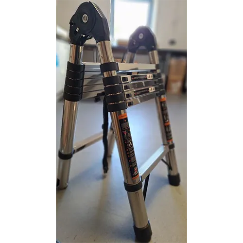 Telescopic extending ladder.