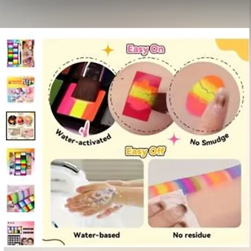 Make-up kit with pallet, two brushes, stencils and stamps