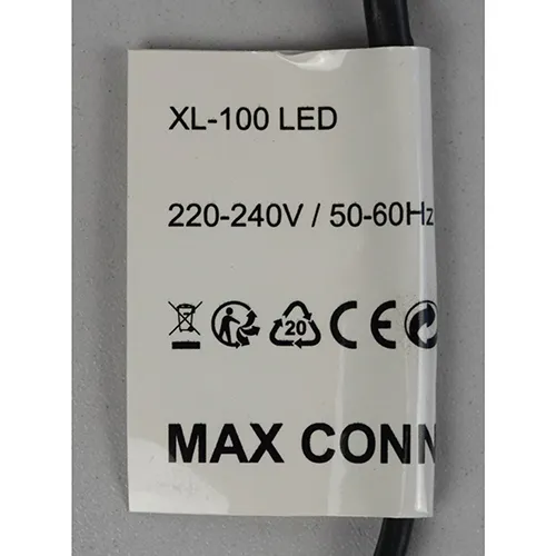Extendable decorative lighting chain with 100 colorful LED lights and a black electronic controller box.