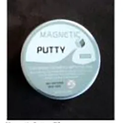 Magnetic putty golden-coloured toy.