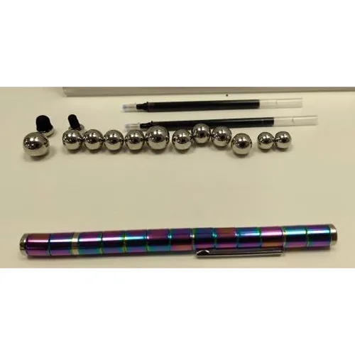 Magnetic ball point fidget pen.