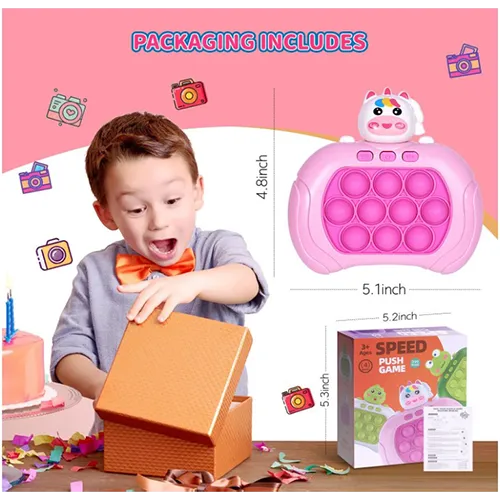 Pink electric push game toy.