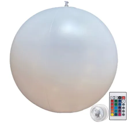 Outdoor LED garden ball with remote control.