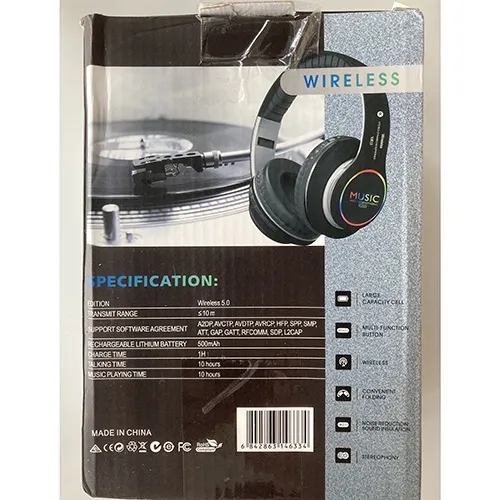 Wireless headphones with USB cable