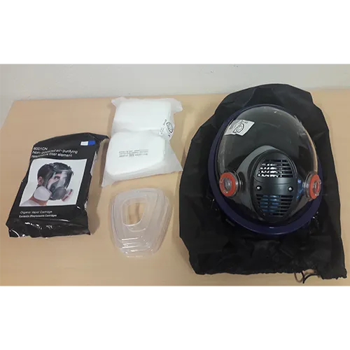 Respirator mask, marketed as ‘16-in-1 gas mask, full-face mask with filter, industrial dust mask for spraying and sanding, respirator mask against gases, vapours and particles, painting mask for spray painting and graffiti.