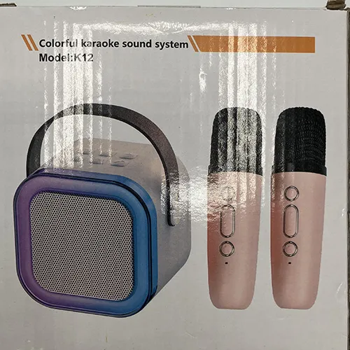 Wireless Karaoke machine with two microphones.