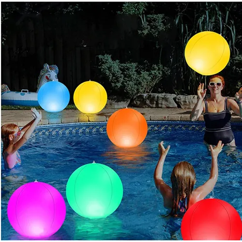 Inflatable balloon with LED lamp and remote control and pump.