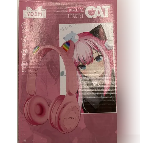 Wireless headphones in the form of cat ears.