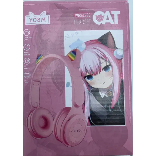 Wireless headphones in the form of cat ears.