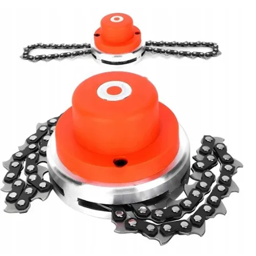 Flail-type cutting attachment with two chainsaw chains.