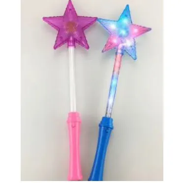 Light stick made of blue transparent plastic with a button to switch on the LEDs.