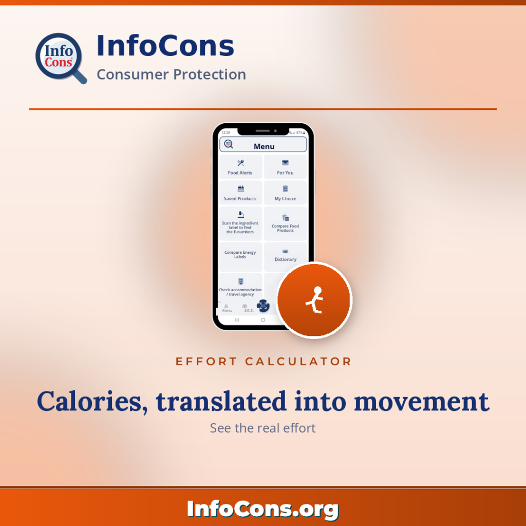Effort calculator - how much you need to move for the calories you’ve consumed – InfoCons App