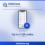 My Account - generate up to 3 personalised QR codes and track their scans - InfoCons App
