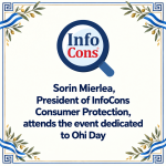 Sorin Mierlea , President of InfoCons Consumer Protection , attends the event dedicated to Ohi Day