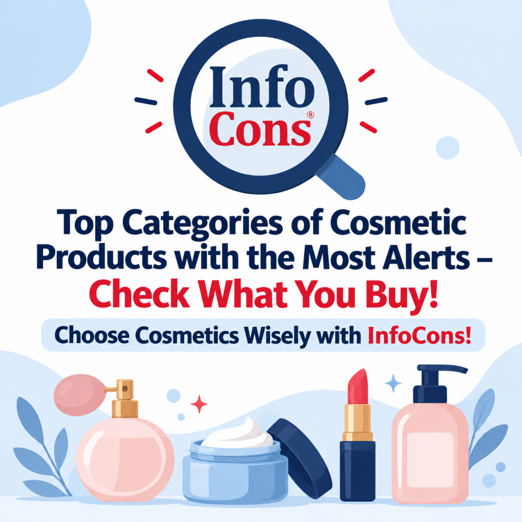 Top Categories of Cosmetic Products with the Most Alerts – Check What You Buy! Choose Cosmetics Wisely with InfoCons!