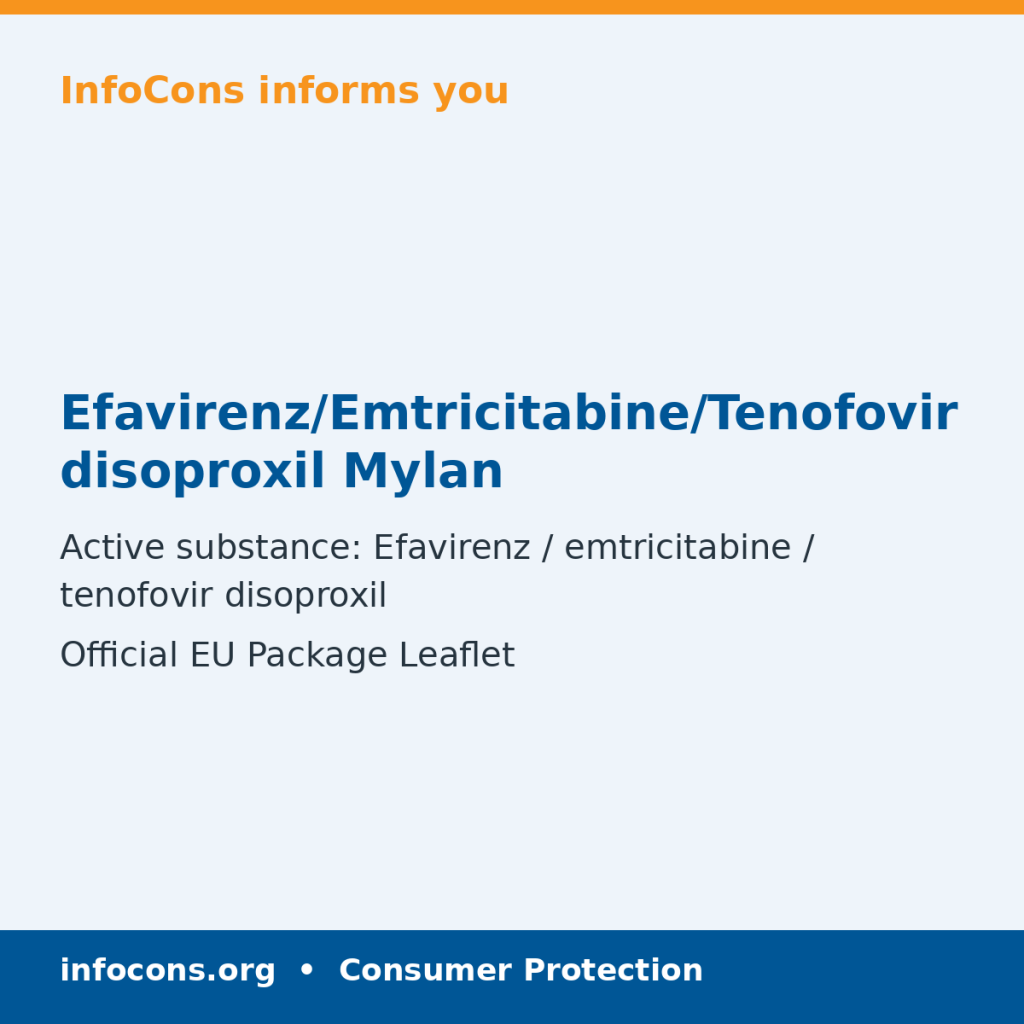 Efavirenz/Emtricitabine/Tenofovir disoproxil Mylan - Package Leaflet - InfoCons