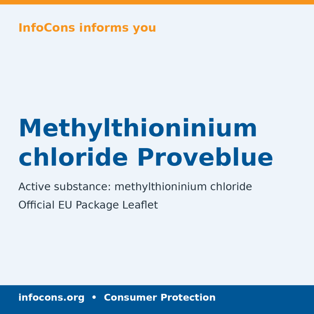 Methylthioninium chloride Proveblue - Package Leaflet - InfoCons